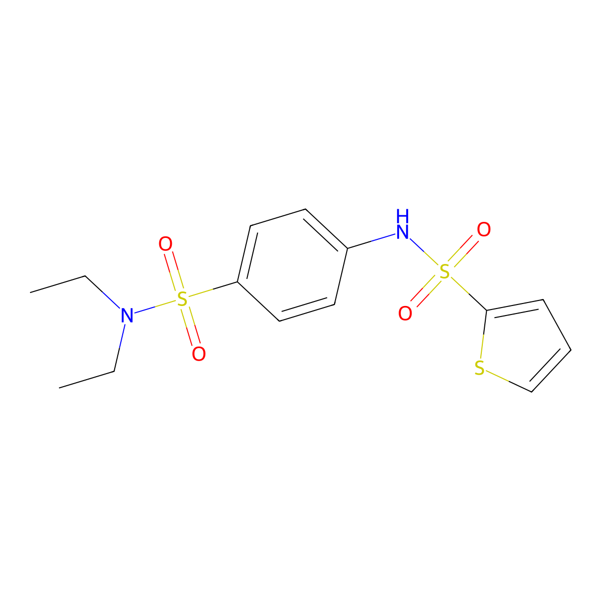 N-[4-(diethylsulfamoyl)phenyl]thiophene-2-sulfonamide molecular structure, CAS 708229-27-0