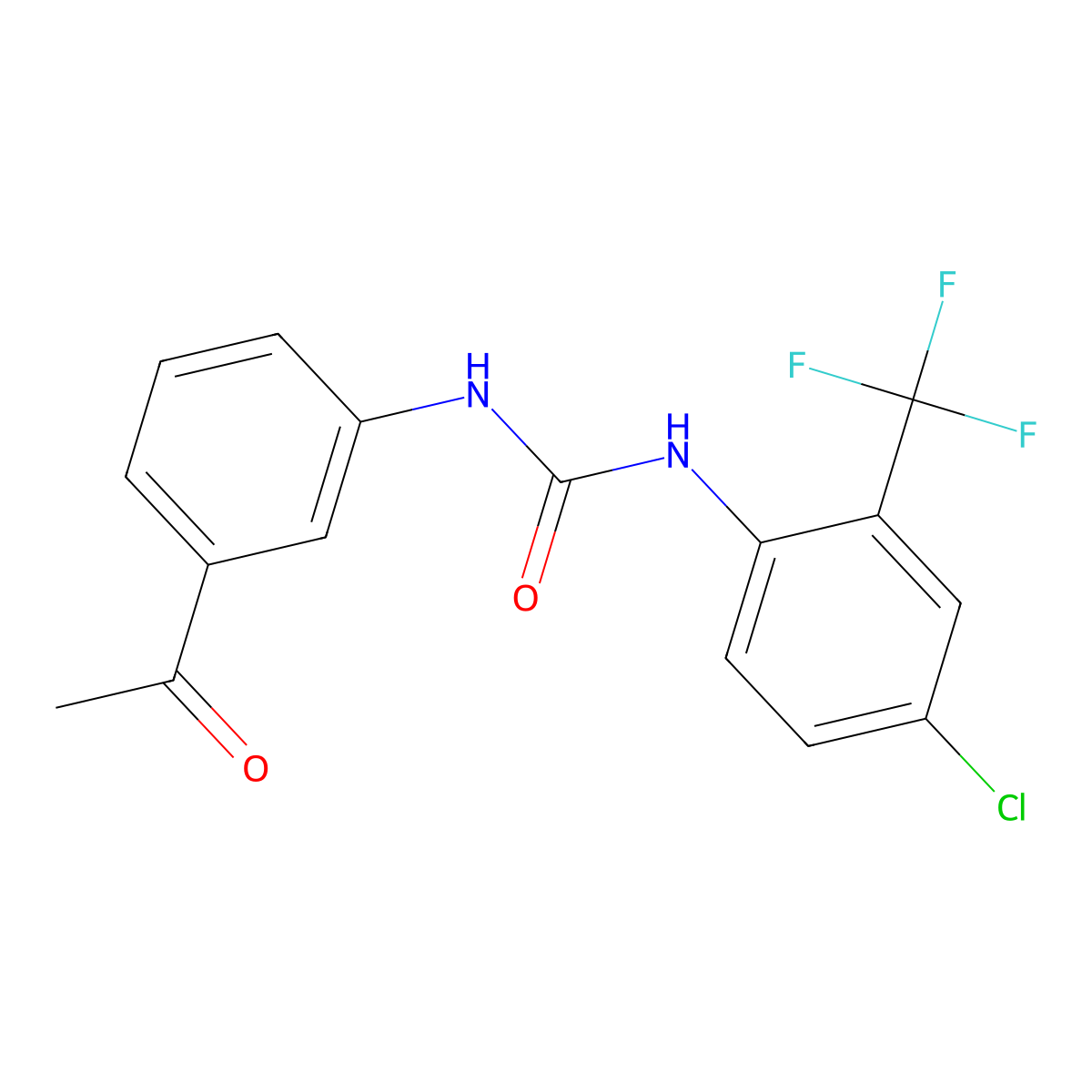 1-(3-Acetylphenyl)-3-[4-chloro-2-(trifluoromethyl)phenyl]urea molecular structure, CAS 708229-76-9
