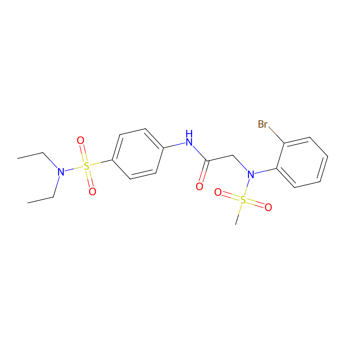 2-(2-bromo-N-methylsulfonylanilino)-N-[4-(diethylsulfamoyl)phenyl]acetamide molecular structure, CAS 708229-79-2