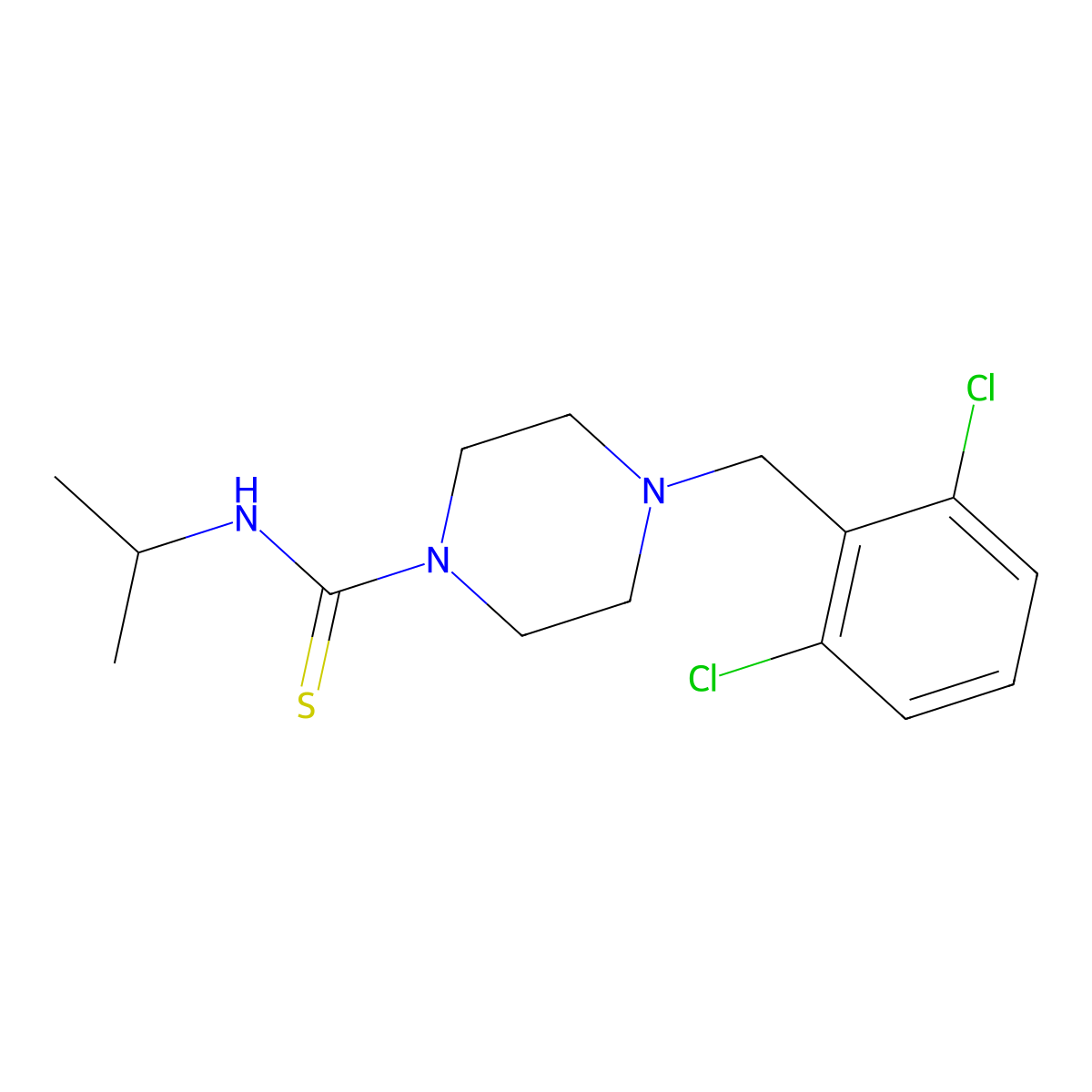 4-[(2,6-dichlorophenyl)methyl]-N-propan-2-ylpiperazine-1-carbothioamide molecular structure, CAS 708229-98-5
