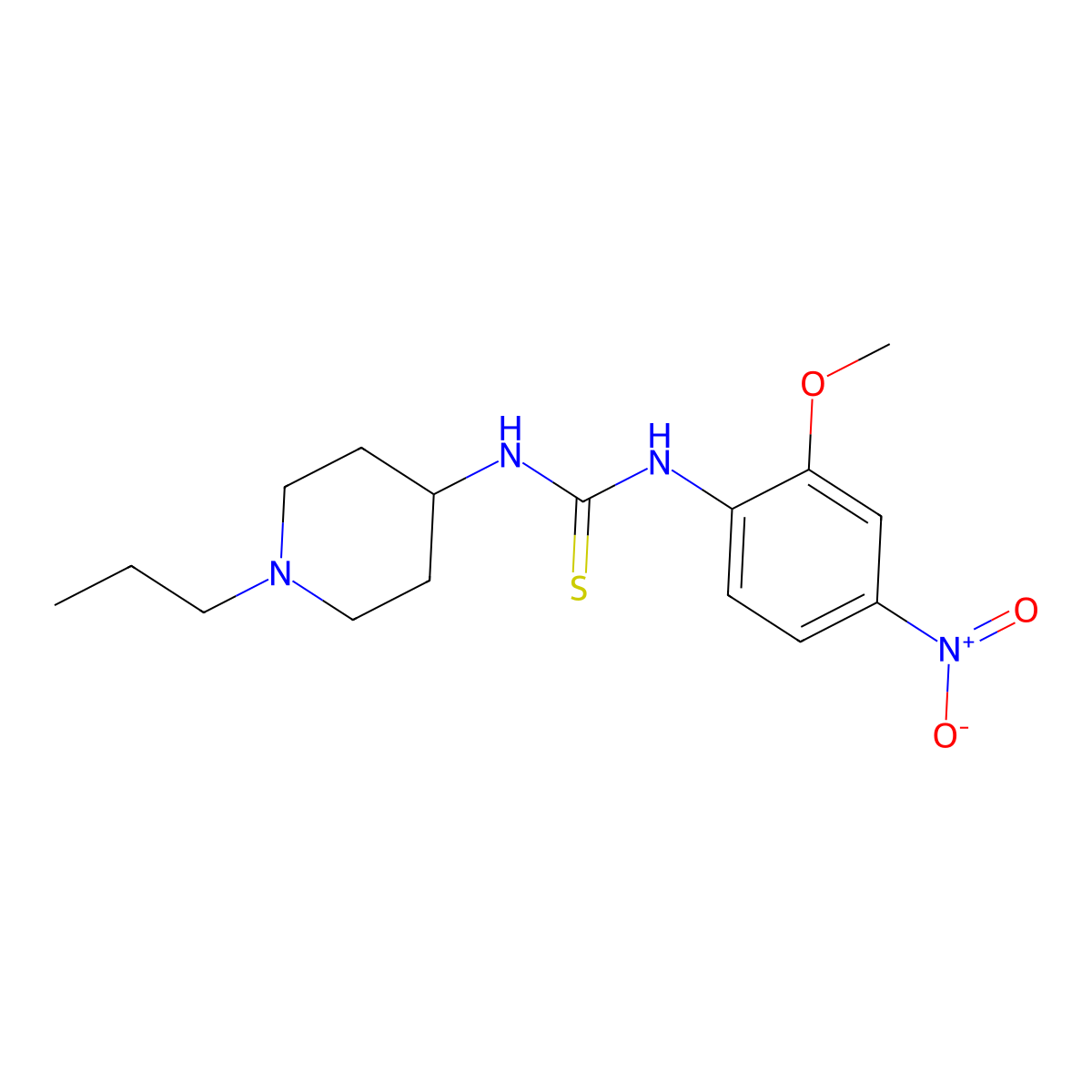 1-(2-Methoxy-4-nitrophenyl)-3-(1-propylpiperidin-4-yl)thiourea molecular structure, CAS 708230-04-0