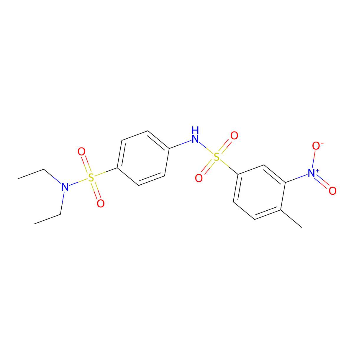N-[4-(diethylsulfamoyl)phenyl]-4-methyl-3-nitrobenzenesulfonamide molecular structure, CAS 708230-10-8
