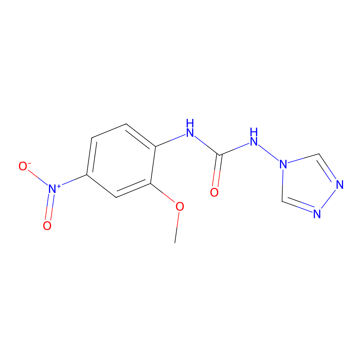 1-(2-Methoxy-4-nitrophenyl)-3-(1,2,4-triazol-4-yl)urea molecular structure, CAS 708230-44-8