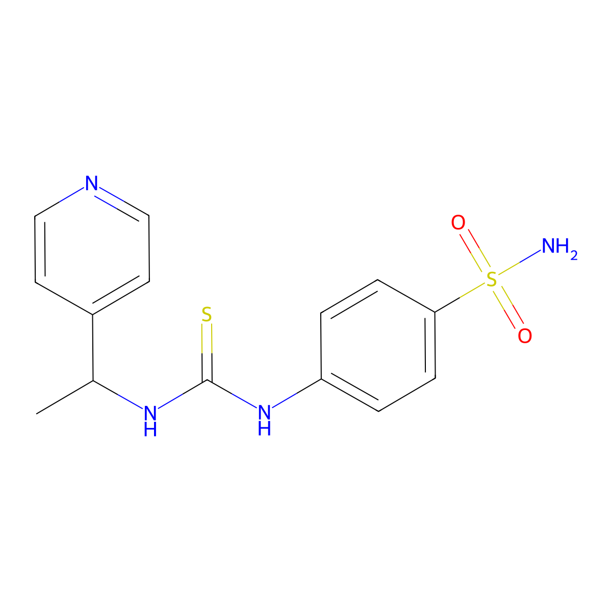 1-(1-Pyridin-4-ylethyl)-3-(4-sulfamoylphenyl)thiourea molecular structure, CAS 708230-63-1