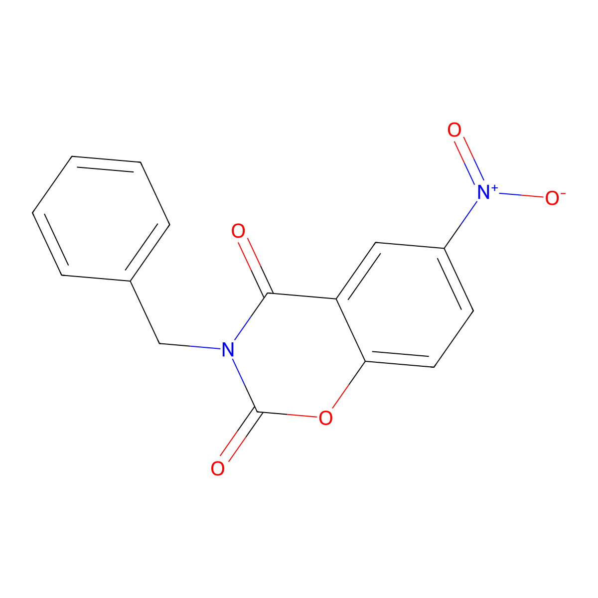 3-benzyl-6-nitro-2H-1,3-benzoxazine-2,4(3H)-dione molecular structure, CAS 708231-01-0