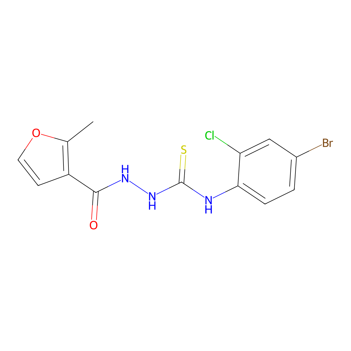 1-(4-Bromo-2-chlorophenyl)-3-[(2-methylfuran-3-carbonyl)amino]thiourea molecular structure, CAS 708231-06-5
