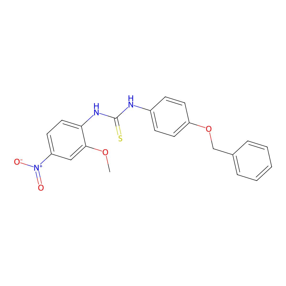 1-(2-Methoxy-4-nitrophenyl)-3-(4-phenylmethoxyphenyl)thiourea molecular structure, CAS 708231-24-7