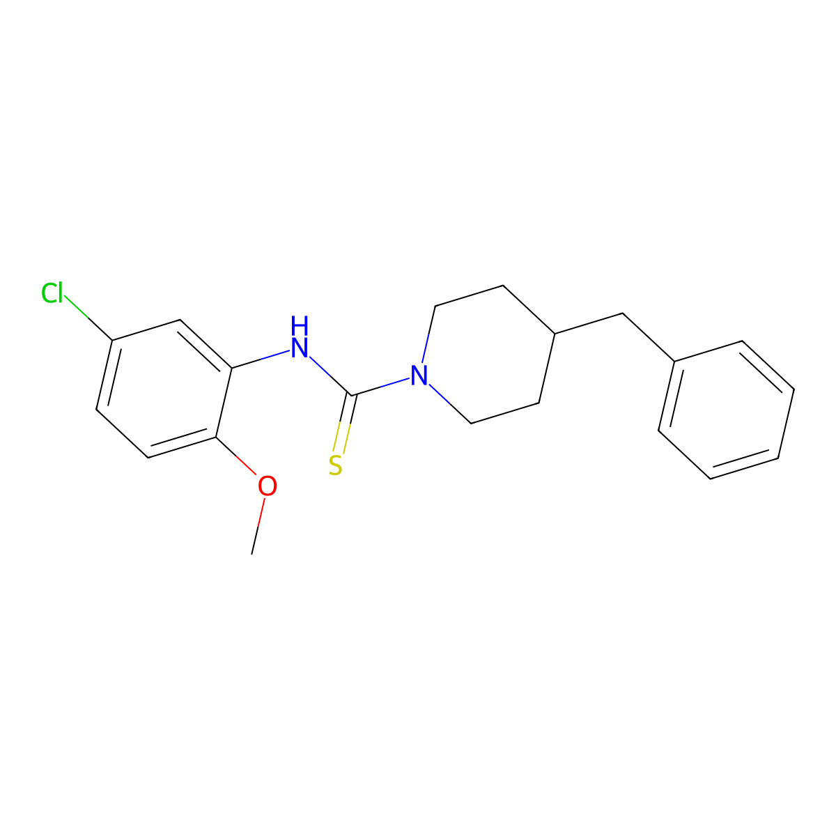 4-benzyl-N-(5-chloro-2-methoxyphenyl)piperidine-1-carbothioamide molecular structure, CAS 708231-47-4