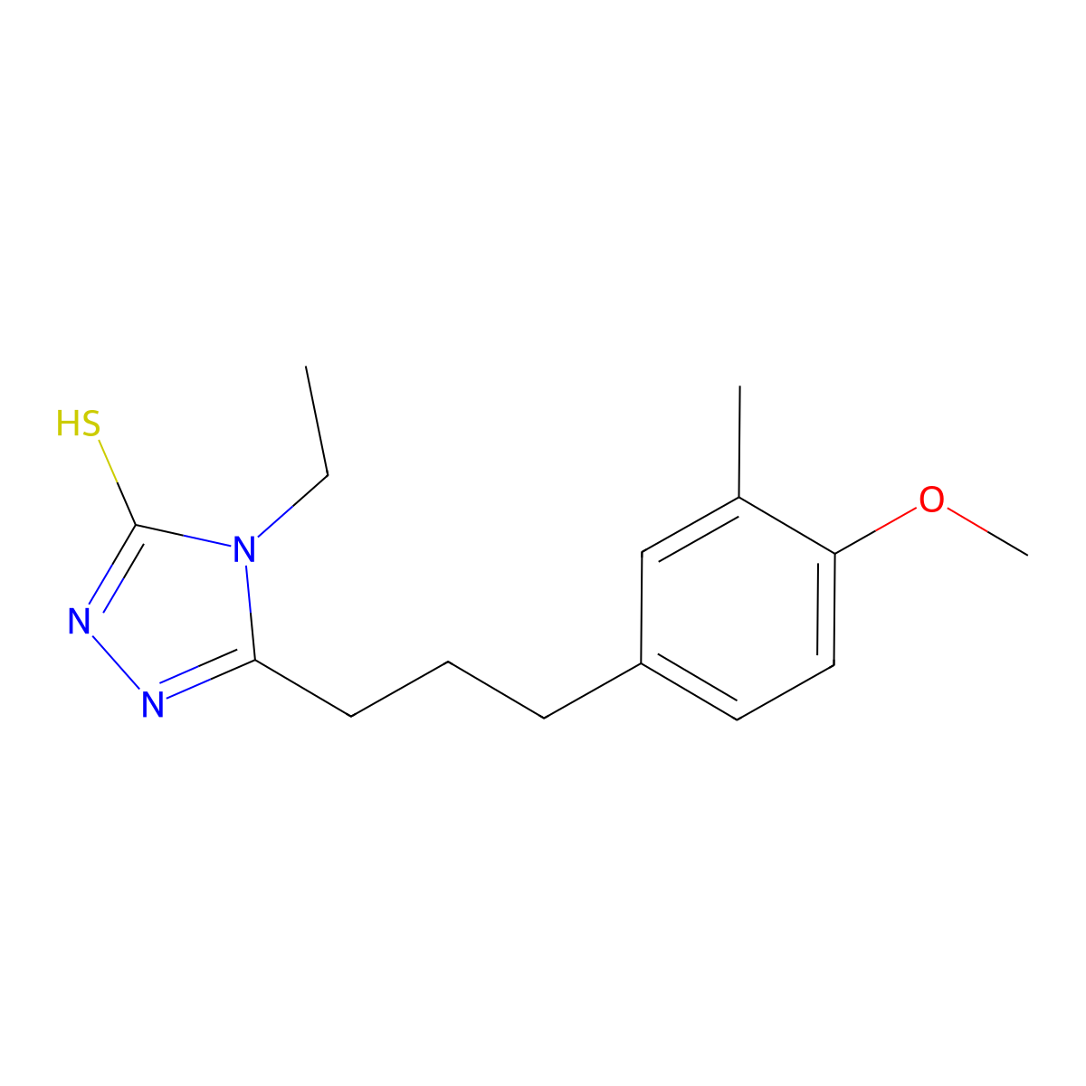 4-Ethyl-5-[3-(4-methoxy-3-methyl-phenyl)-propyl]-4H-[1,2,4]triazole-3-thiol molecular structure, CAS 708231-72-5