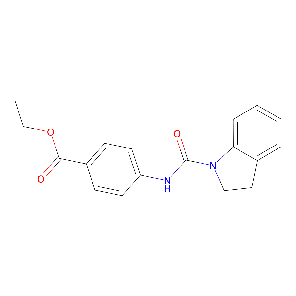 ethyl 4-[(2,3-dihydro-1H-indol-1-ylcarbonyl)amino]benzoate molecular structure, CAS 708231-74-7