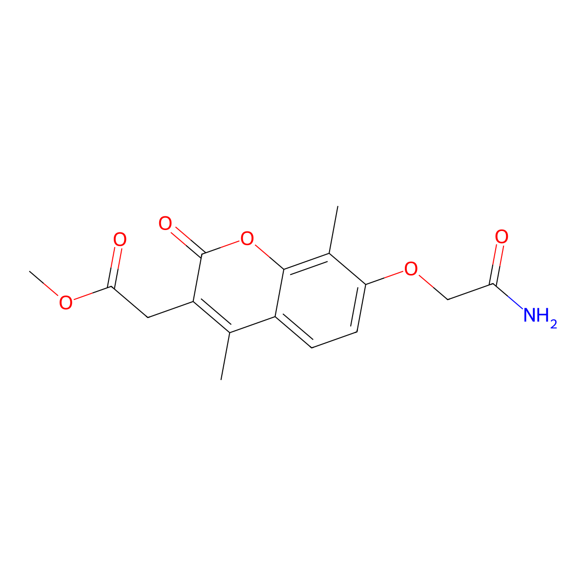 methyl [7-(2-amino-2-oxoethoxy)-4,8-dimethyl-2-oxo-2H-chromen-3-yl]acetate molecular structure, CAS 708231-98-5