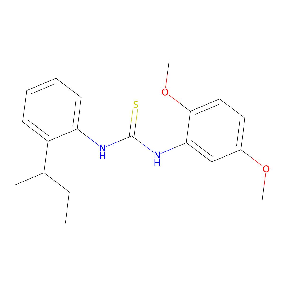 1-(2-Butan-2-ylphenyl)-3-(2,5-dimethoxyphenyl)thiourea molecular structure, CAS 708231-99-6