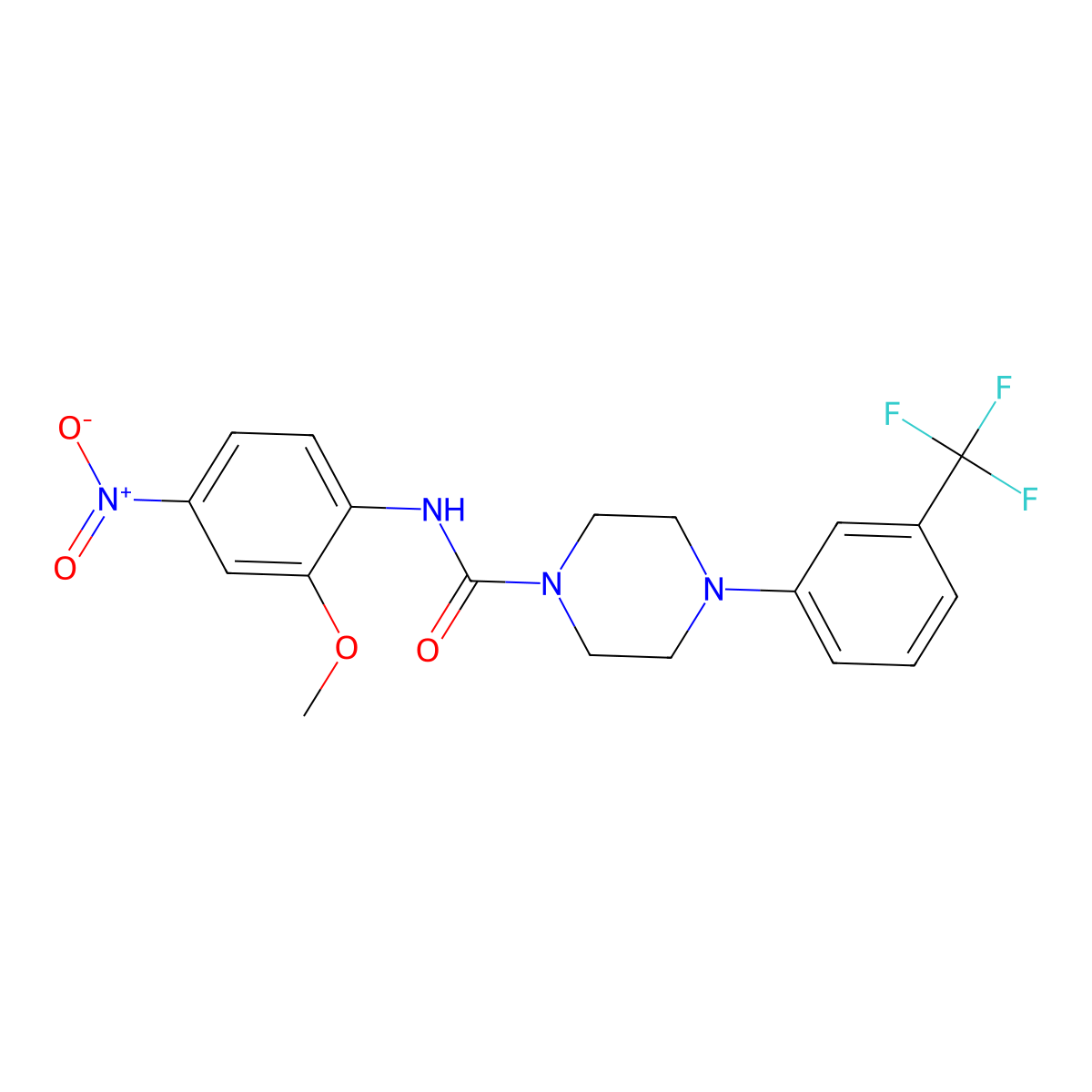 N-(2-methoxy-4-nitrophenyl)-4-[3-(trifluoromethyl)phenyl]piperazine-1-carboxamide molecular structure, CAS 708232-18-2