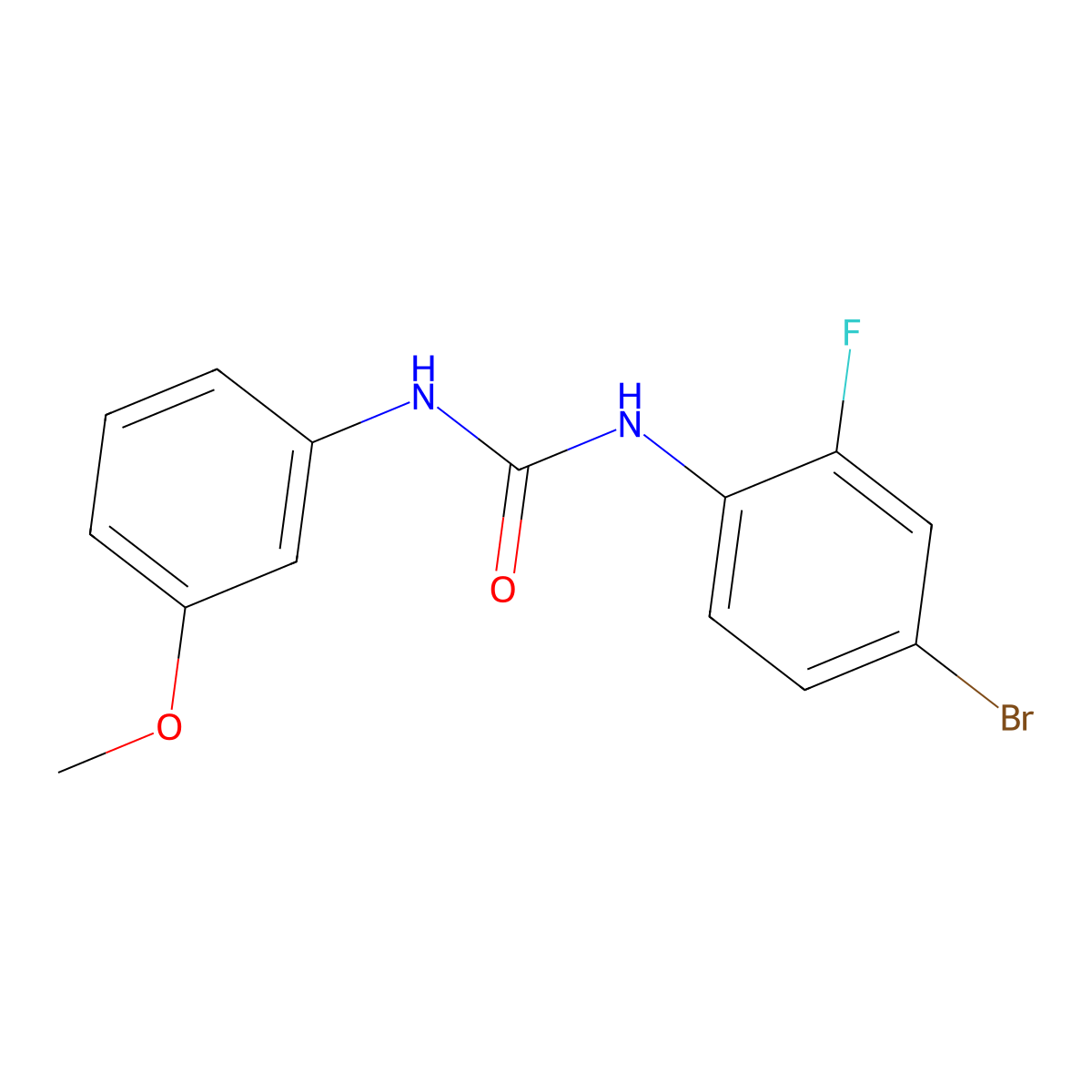 1-(4-Bromo-2-fluorophenyl)-3-(3-methoxyphenyl)urea molecular structure, CAS 708232-21-7