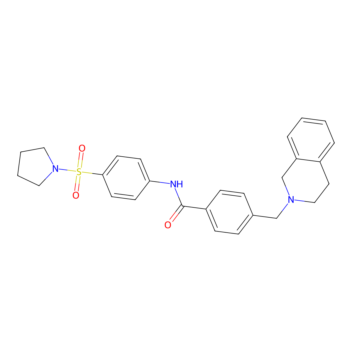 4-(3,4-dihydro-1H-isoquinolin-2-ylmethyl)-N-[4-(1-pyrrolidinylsulfonyl)phenyl]benzamide molecular structure, CAS 708232-40-0