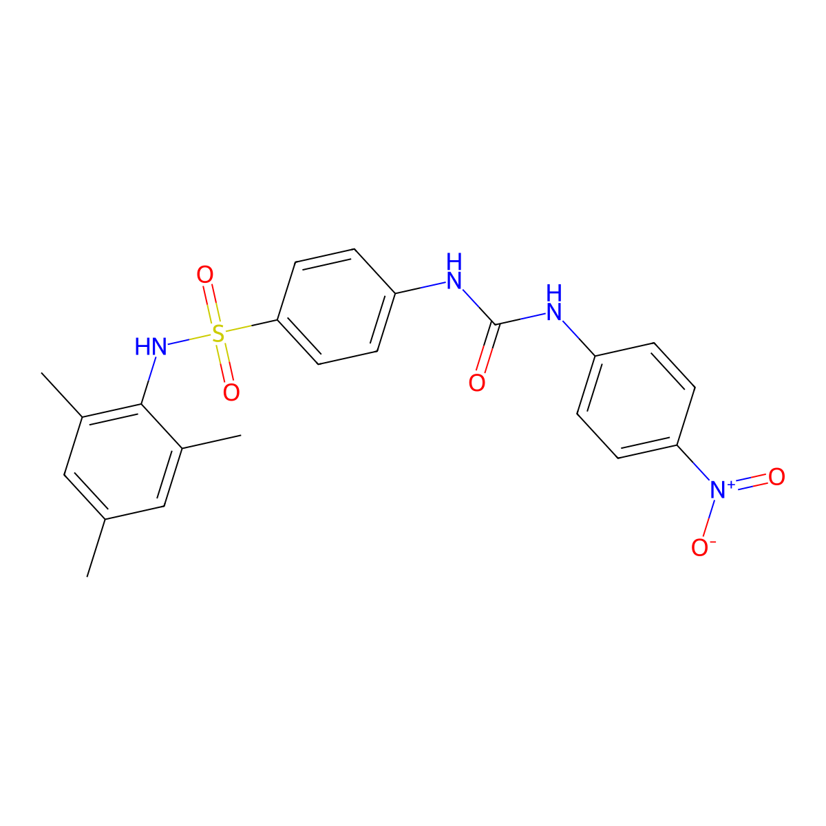 1-(4-Nitrophenyl)-3-[4-[(2,4,6-trimethylphenyl)sulfamoyl]phenyl]urea molecular structure, CAS 708232-88-6