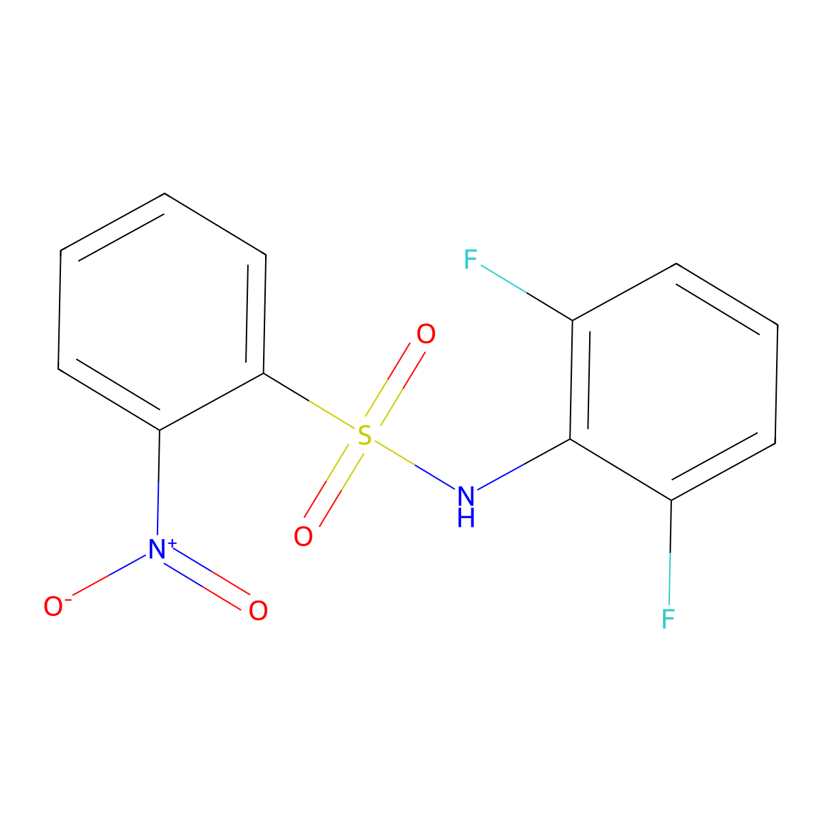 N-(2,6-difluorophenyl)-2-nitrobenzenesulfonamide molecular structure, CAS 708232-92-2