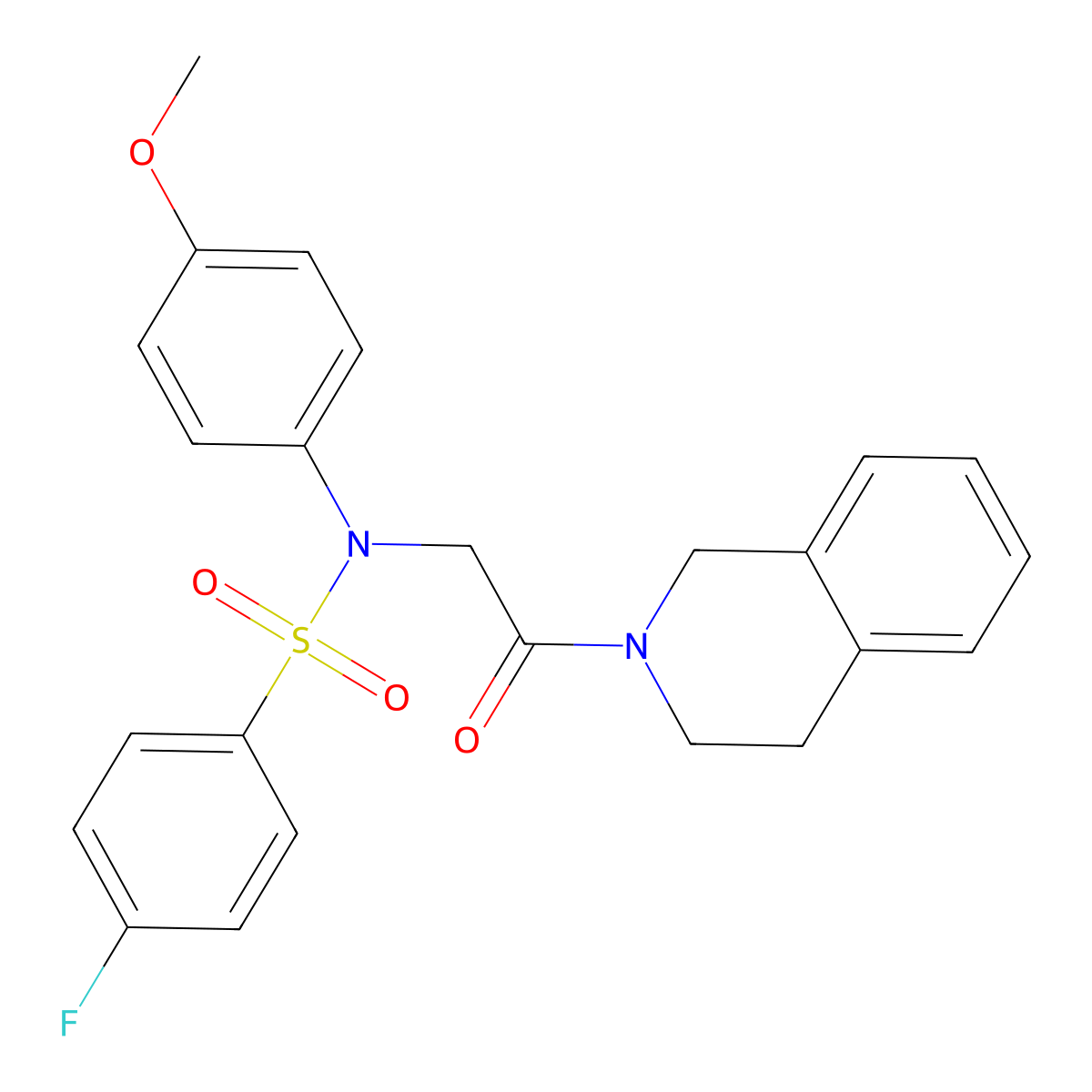 N-[2-(3,4-dihydro-1H-isoquinolin-2-yl)-2-oxoethyl]-4-fluoro-N-(4-methoxyphenyl)benzenesulfonamide molecular structure, CAS 708233-07-2