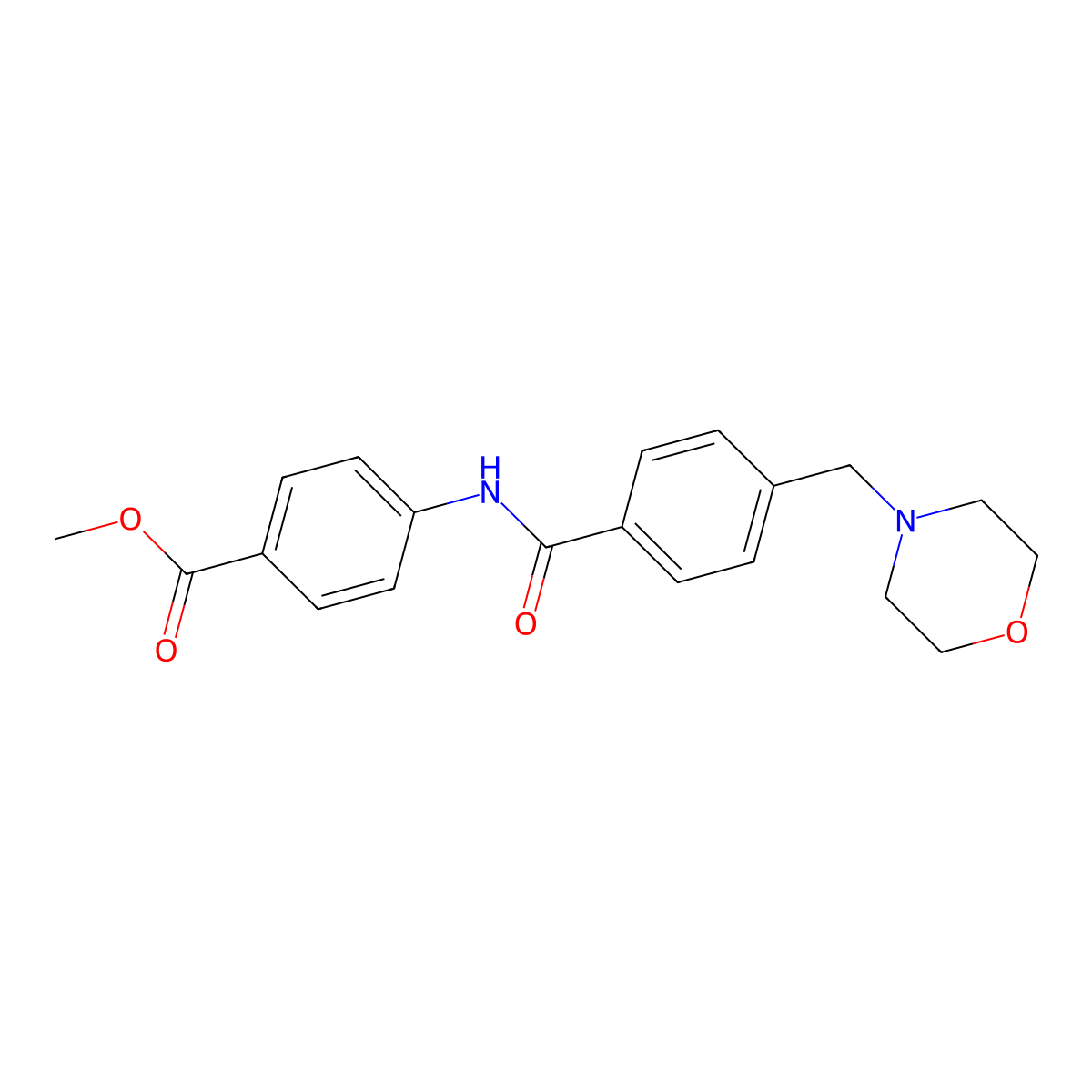 Methyl 4-{[4-(4-morpholinylmethyl)benzoyl]amino}benzoate molecular structure, CAS 708233-11-8