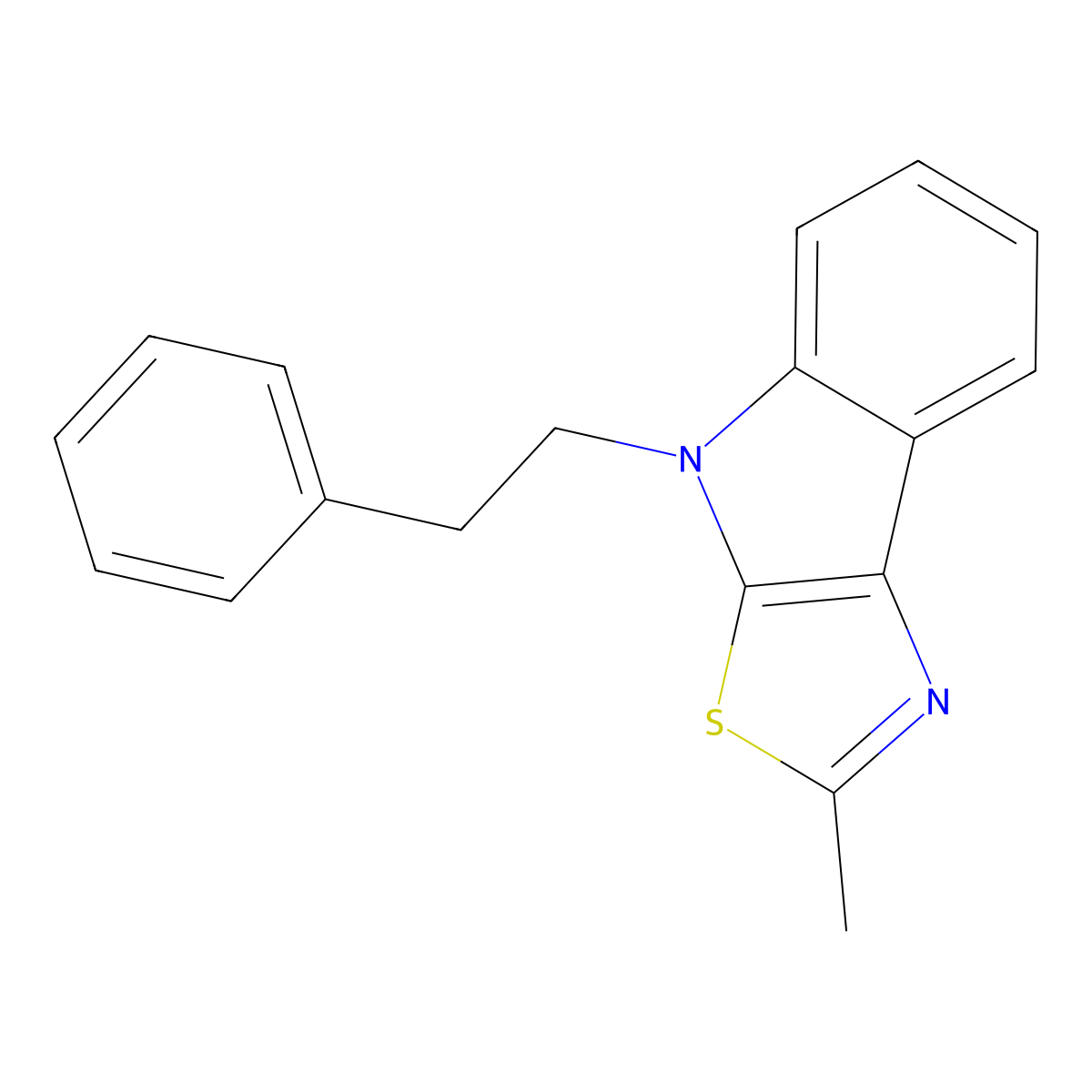 2-methyl-4-(2-phenylethyl)-4H-[1,3]thiazolo[5,4-b]indole molecular structure, CAS 708233-17-4