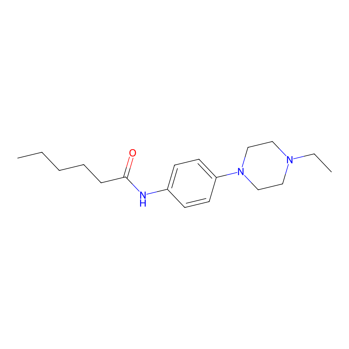 N-[4-(4-ethylpiperazin-1-yl)phenyl]hexanamide molecular structure, CAS 708233-22-1
