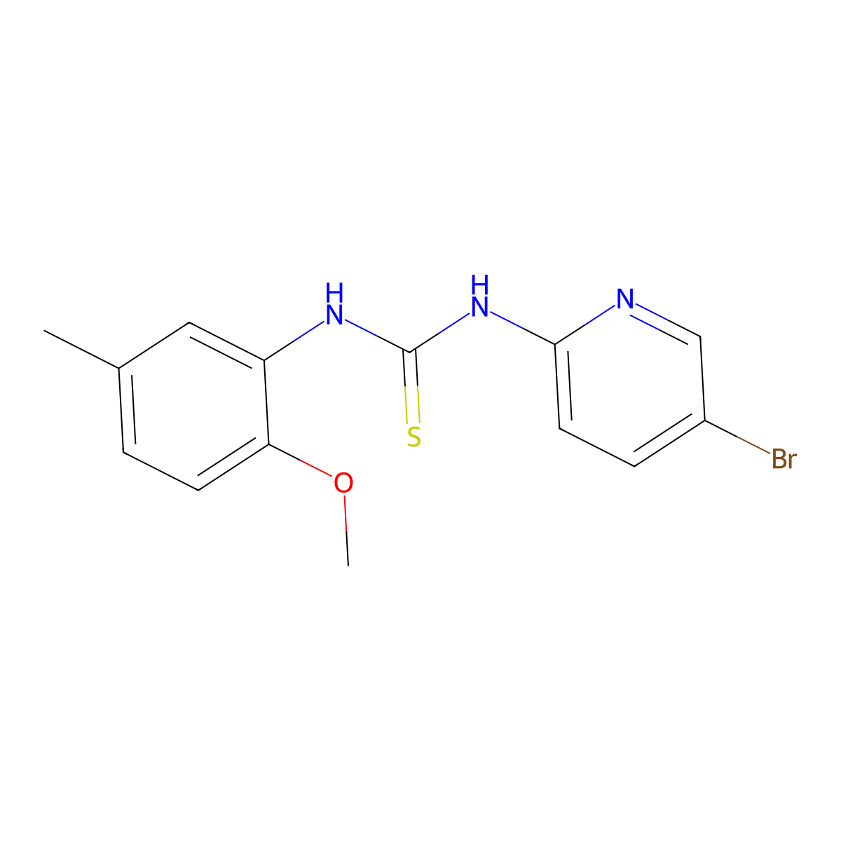 1-(5-Bromopyridin-2-yl)-3-(2-methoxy-5-methylphenyl)thiourea molecular structure, CAS 708233-36-7