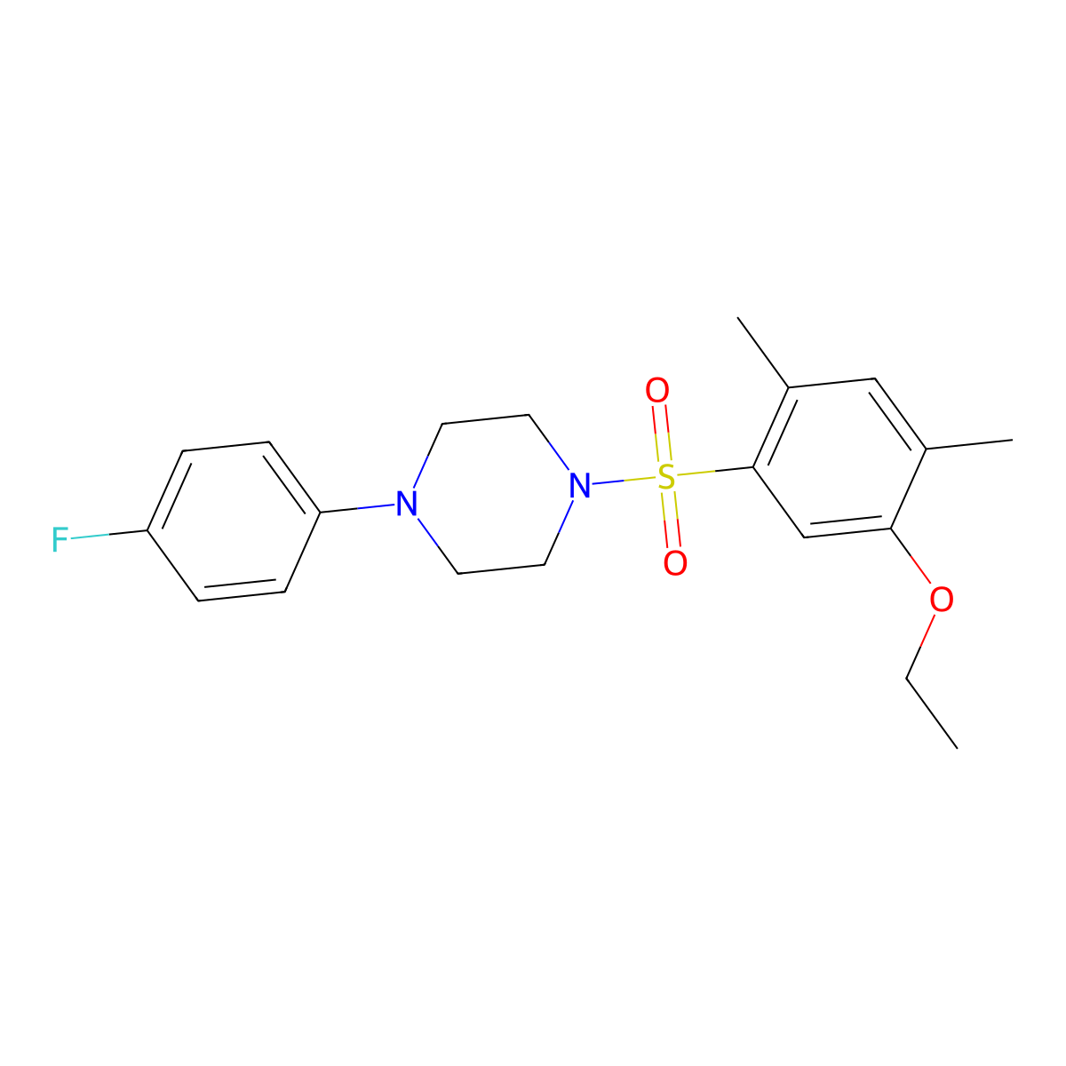 1-[(5-Ethoxy-2,4-dimethylphenyl)sulfonyl]-4-(4-fluorophenyl)piperazine molecular structure, CAS 708233-37-8