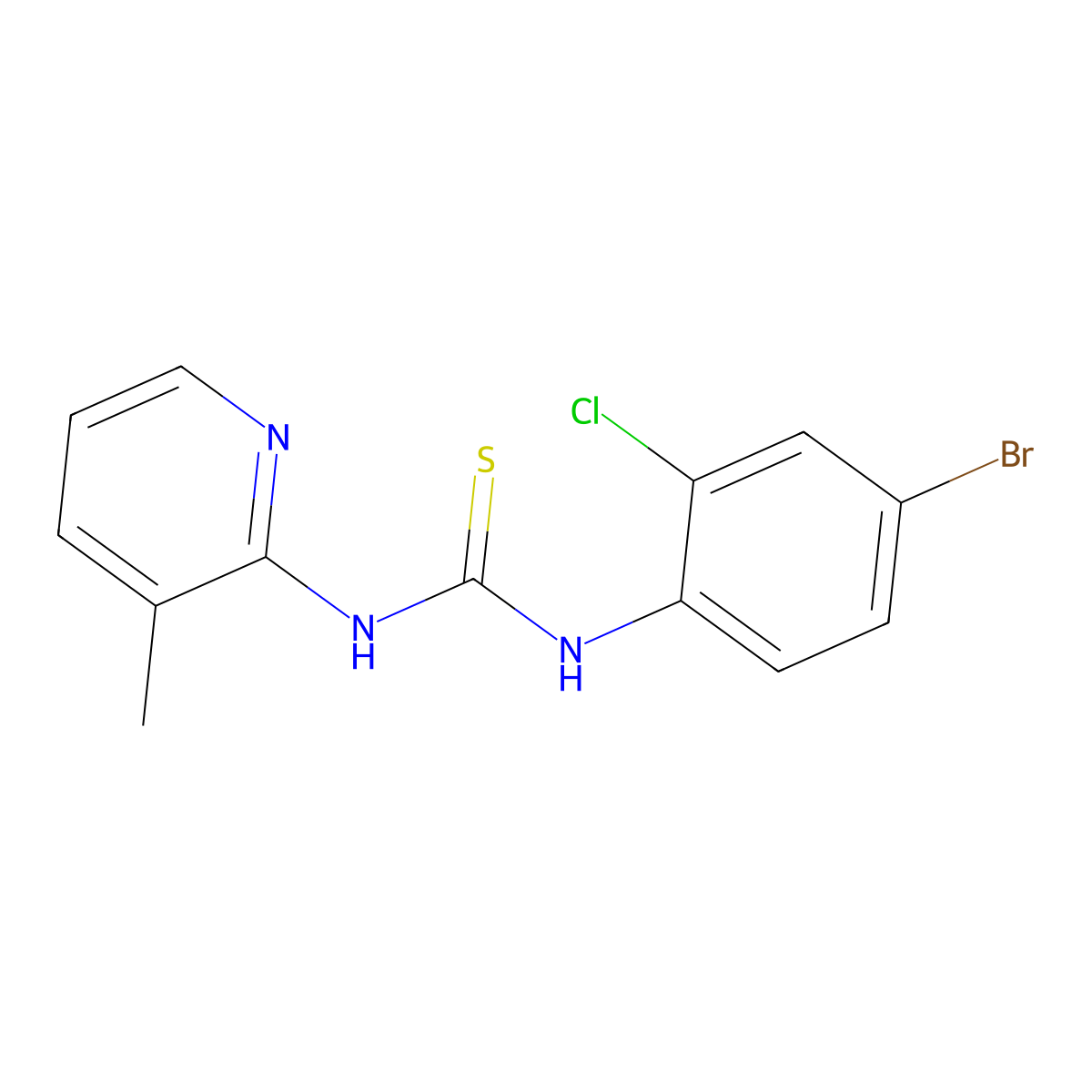1-(4-Bromo-2-chlorophenyl)-3-(3-methyl-2-pyridinyl)thiourea molecular structure, CAS 708233-45-8