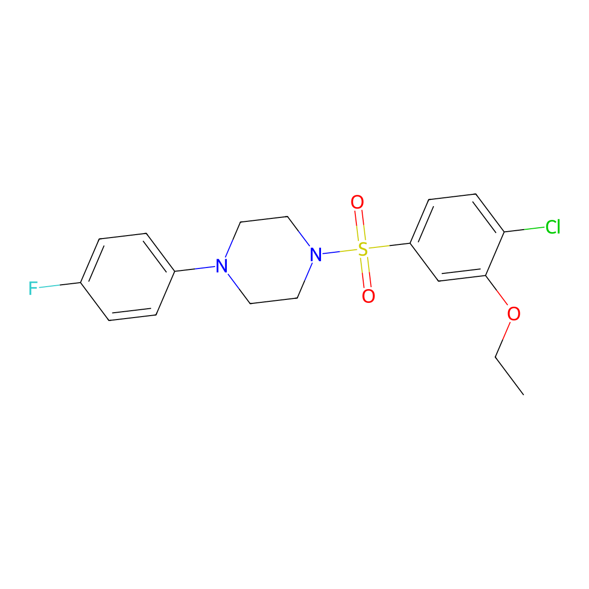 1-(4-Chloro-3-ethoxyphenyl)sulfonyl-4-(4-fluorophenyl)piperazine molecular structure, CAS 708233-57-2