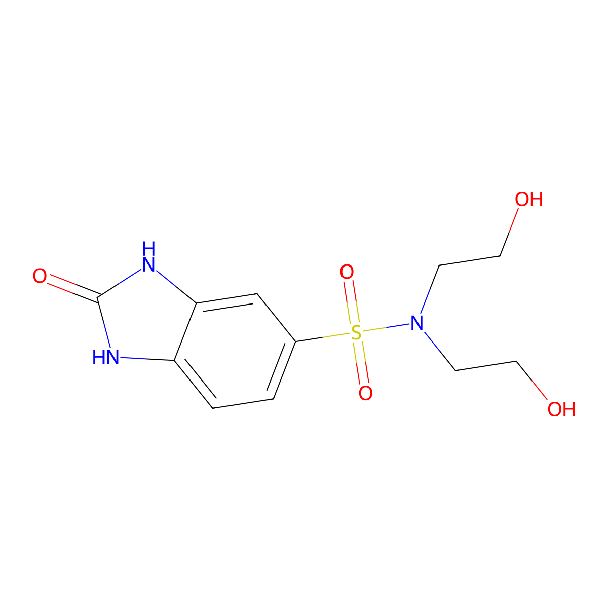 N,N-bis(2-hydroxyethyl)-2-oxo-2,3-dihydro-1H-benzo[d]imidazole-5-sulfonamide molecular structure, CAS 708234-03-1
