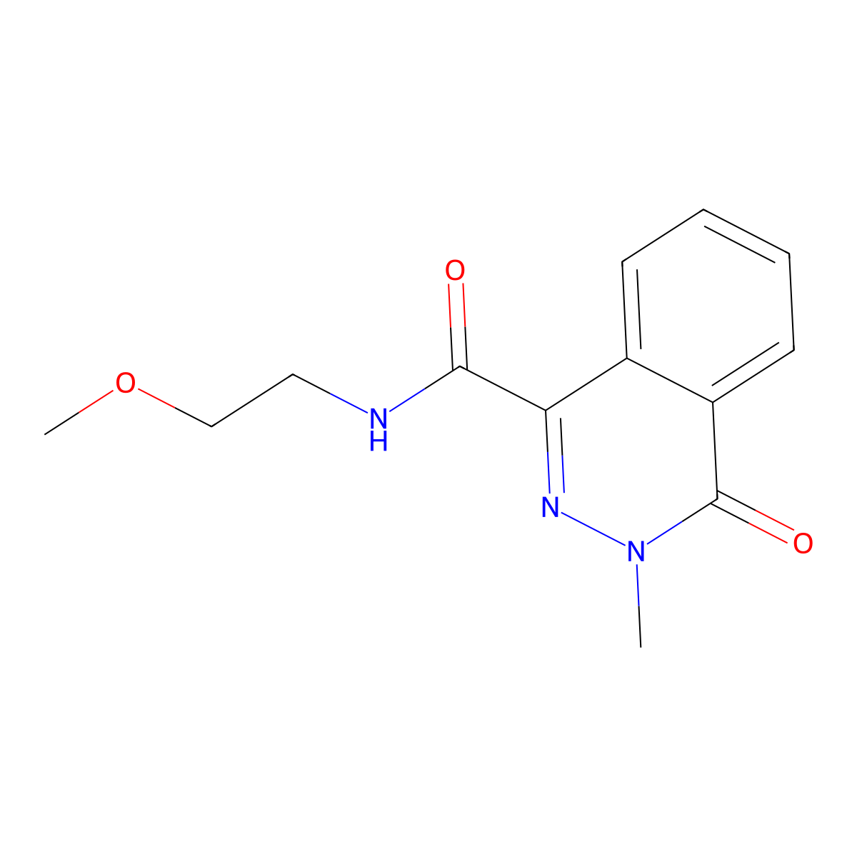 N-(2-methoxyethyl)-3-methyl-4-oxophthalazine-1-carboxamide molecular structure, CAS 708234-15-5