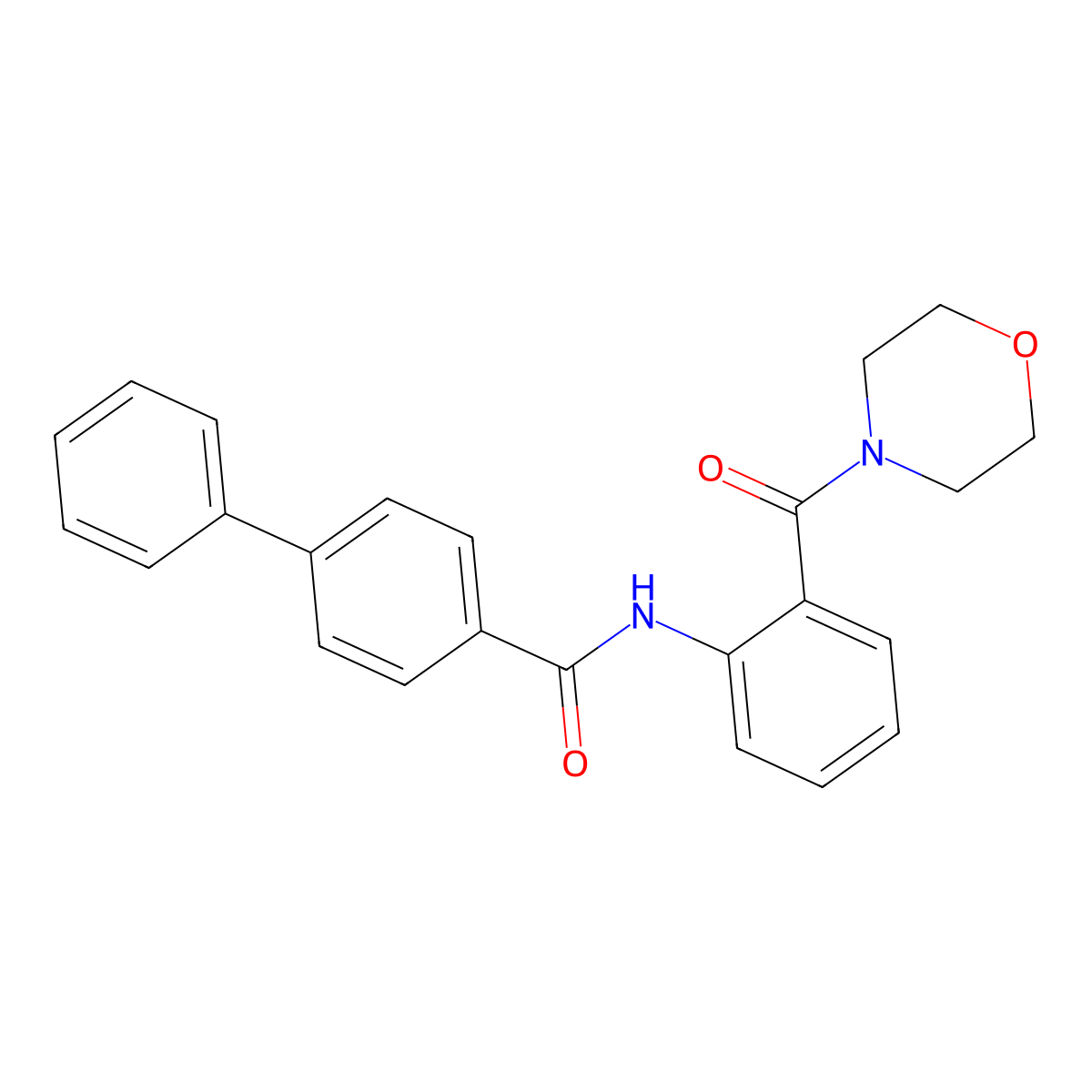 N-[2-(morpholine-4-carbonyl)phenyl]-4-phenylbenzamide molecular structure, CAS 708234-24-6