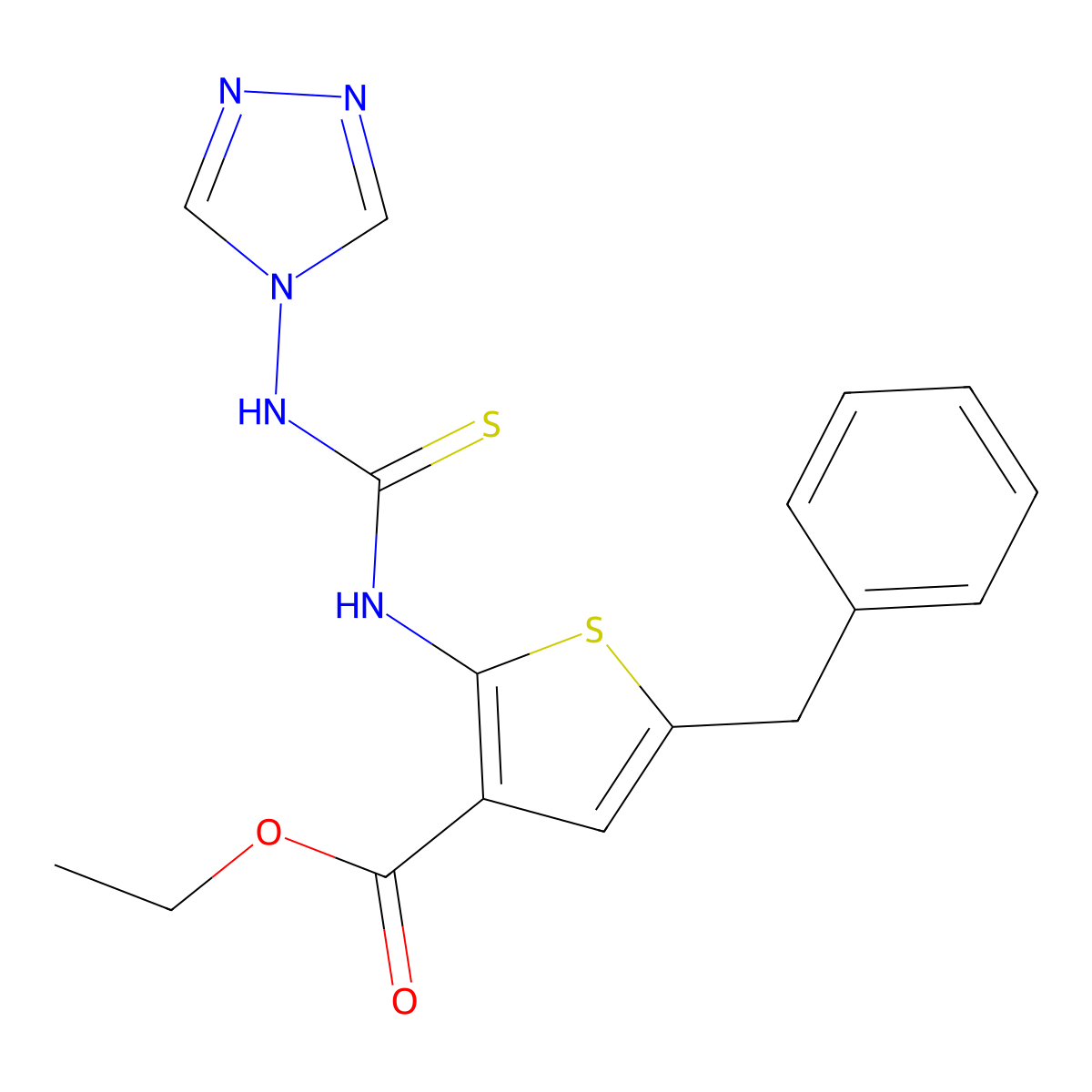 ethyl 5-benzyl-2-[(4H-1,2,4-triazol-4-ylcarbamothioyl)amino]thiophene-3-carboxylate molecular structure, CAS 708234-28-0
