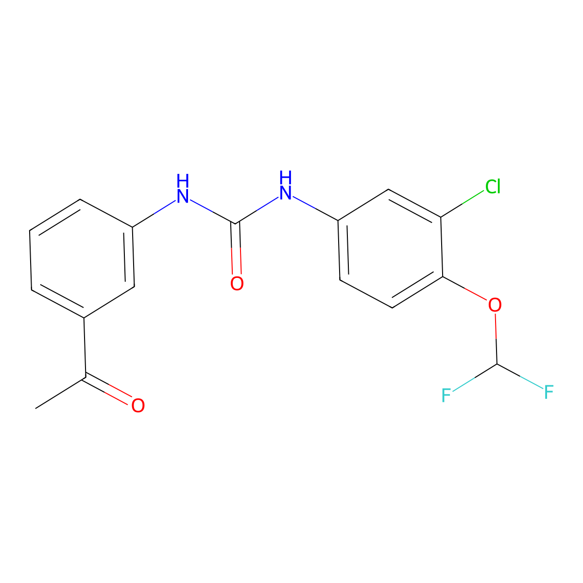1-(3-Acetylphenyl)-3-[3-chloro-4-(difluoromethoxy)phenyl]urea molecular structure, CAS 708234-33-7