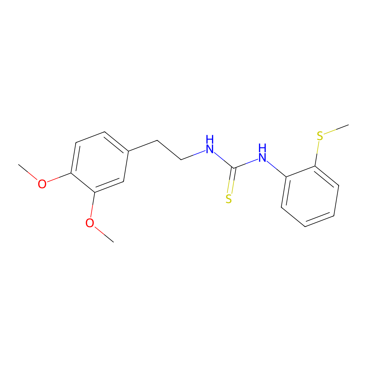 1-[2-(3,4-Dimethoxyphenyl)ethyl]-3-(2-methylsulfanylphenyl)thiourea molecular structure, CAS 708234-37-1
