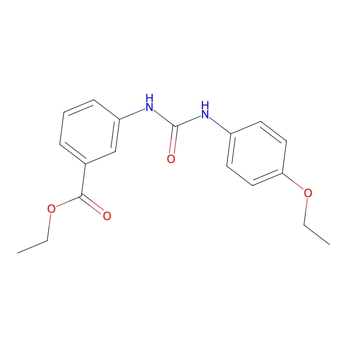 Ethyl 3-[(4-ethoxyphenyl)carbamoylamino]benzoate molecular structure, CAS 708234-53-1