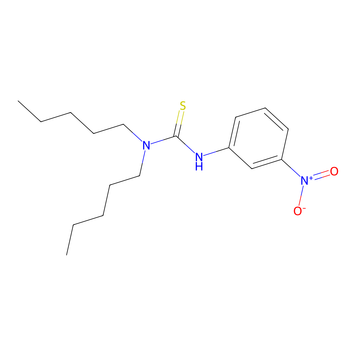 3-(3-Nitrophenyl)-1,1-dipentylthiourea molecular structure, CAS 708234-62-2