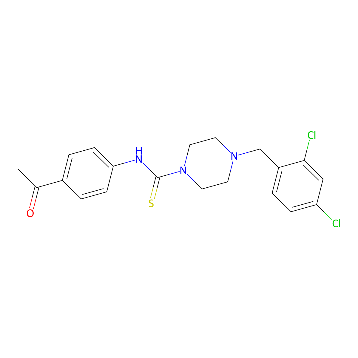 N-(4-acetylphenyl)-4-[(2,4-dichlorophenyl)methyl]piperazine-1-carbothioamide molecular structure, CAS 708234-77-9