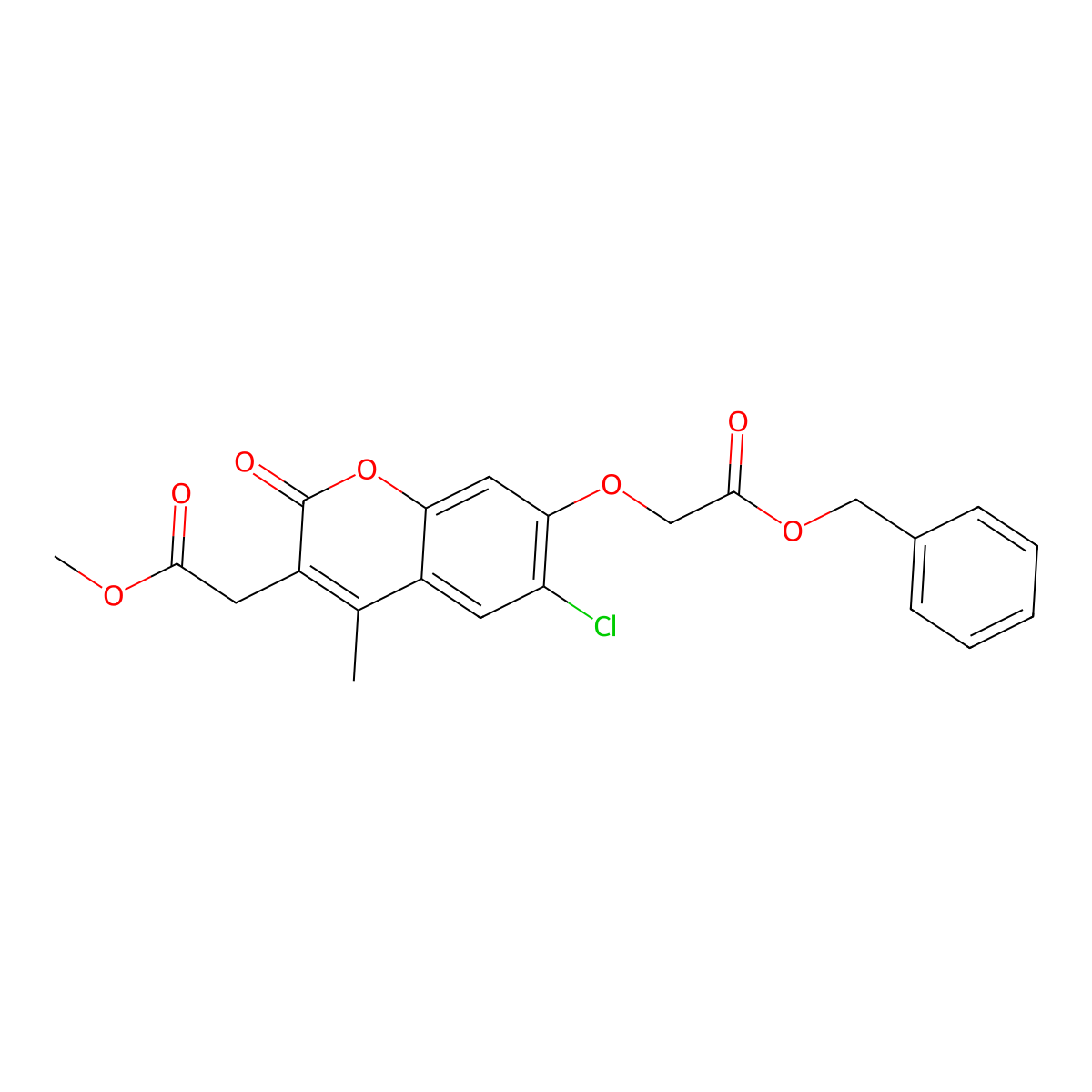 methyl {7-[2-(benzyloxy)-2-oxoethoxy]-6-chloro-4-methyl-2-oxo-2H-chromen-3-yl}acetate molecular structure, CAS 708234-83-7