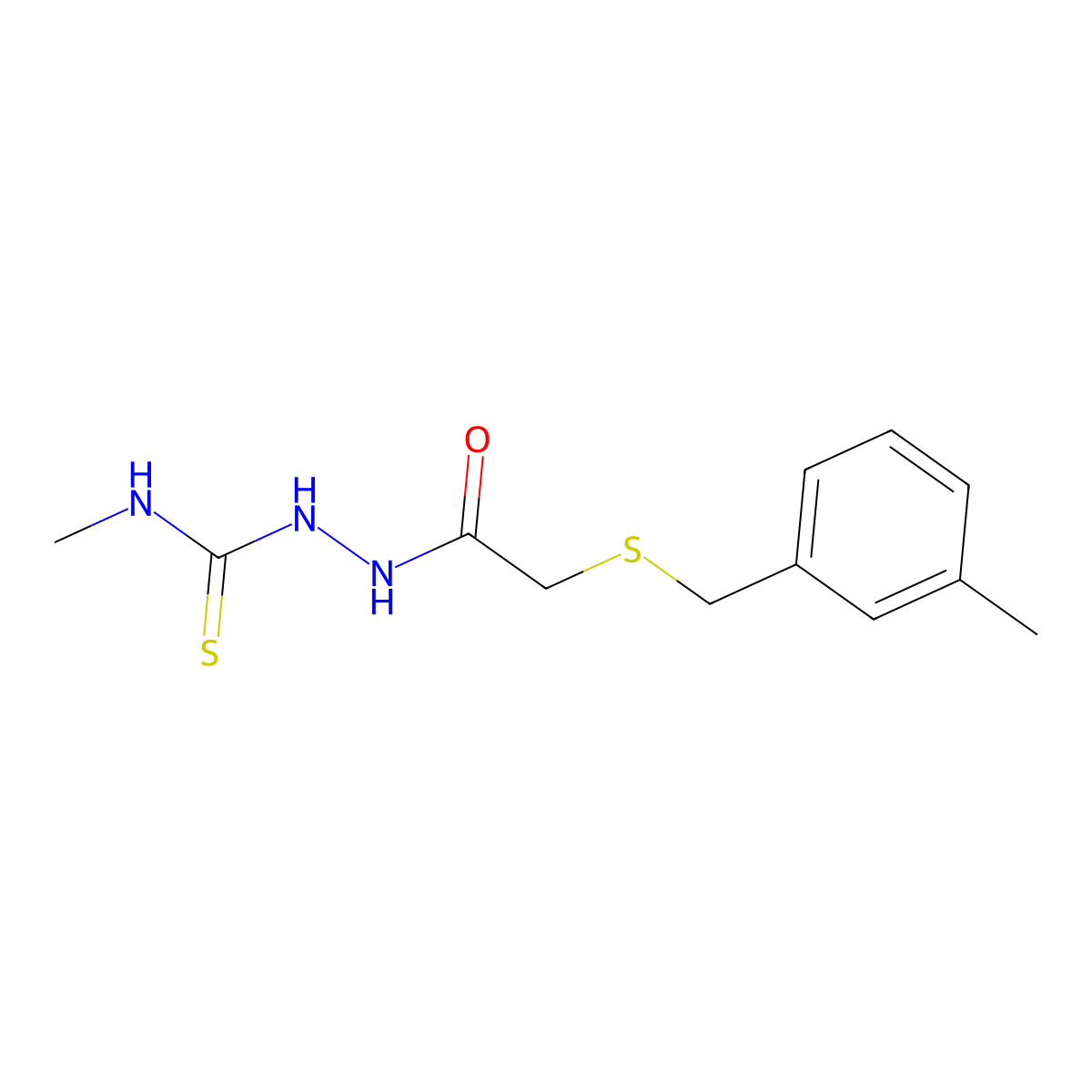 1-Methyl-3-[[2-[(3-methylphenyl)methylsulfanyl]acetyl]amino]thiourea molecular structure, CAS 708235-09-0