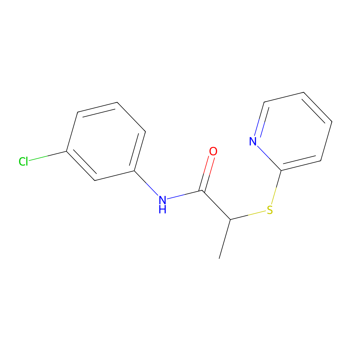 N-(3-chlorophenyl)-2-pyridin-2-ylsulfanylpropanamide molecular structure, CAS 708235-20-5