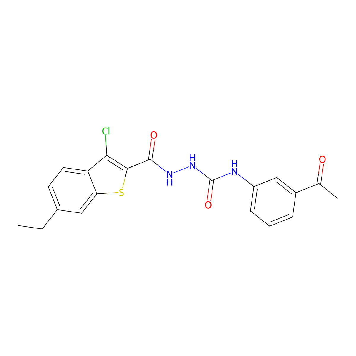 1-(3-Acetylphenyl)-3-[(3-chloro-6-ethyl-1-benzothiophene-2-carbonyl)amino]urea molecular structure, CAS 708235-36-3
