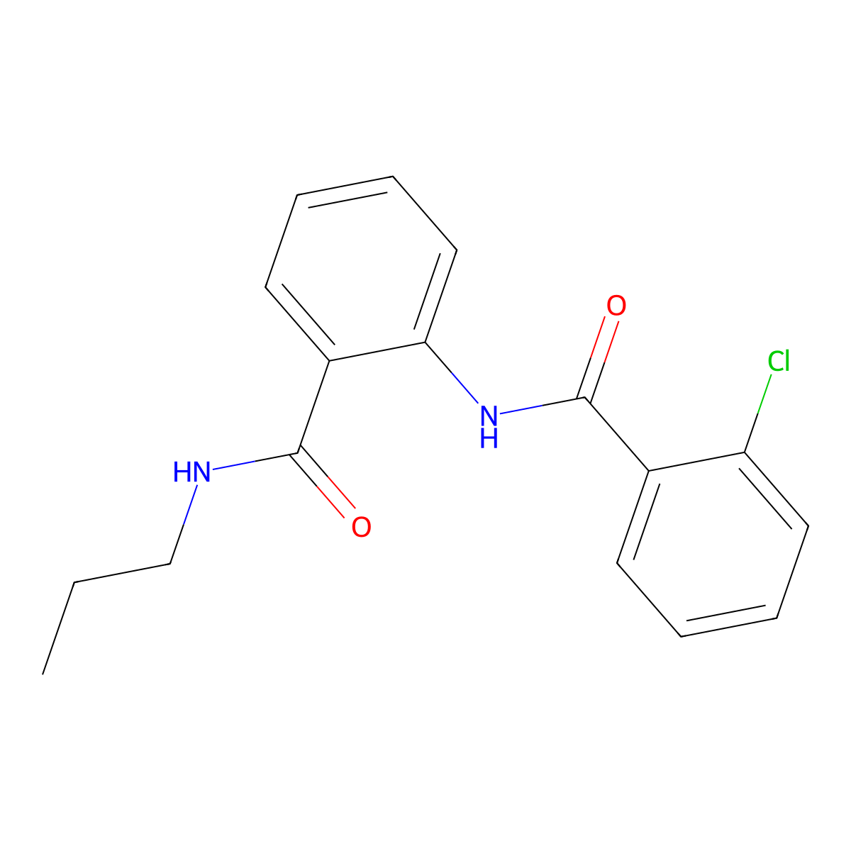2-[(2-chlorobenzoyl)amino]-N-propylbenzamide molecular structure, CAS 708235-48-7