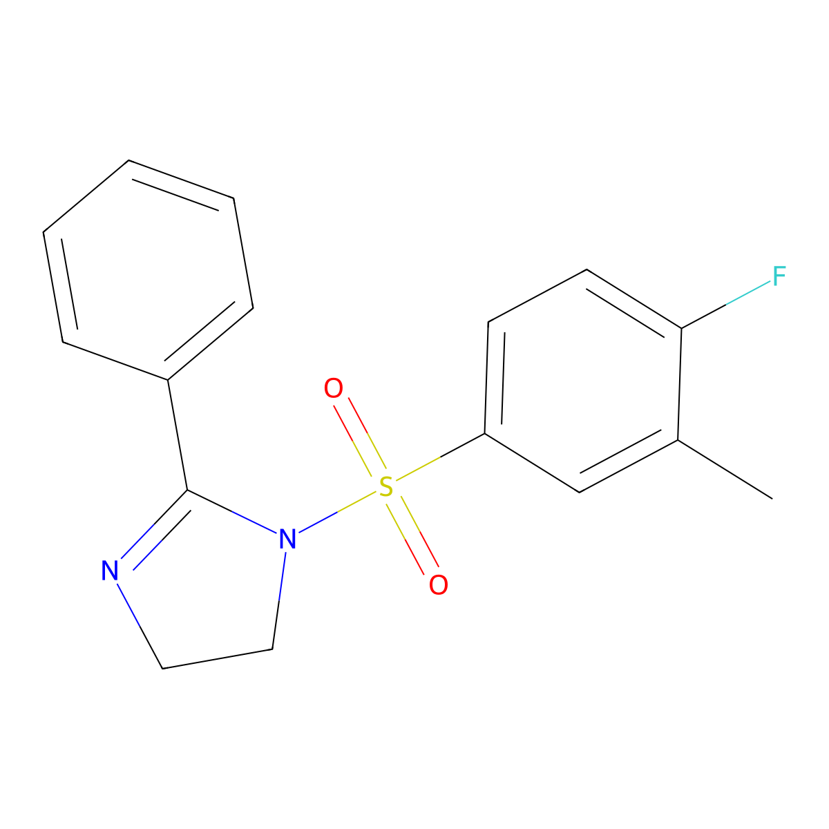 1-[(4-fluoro-3-methylphenyl)sulfonyl]-2-phenyl-4,5-dihydro-1H-imidazole molecular structure, CAS 708235-58-9