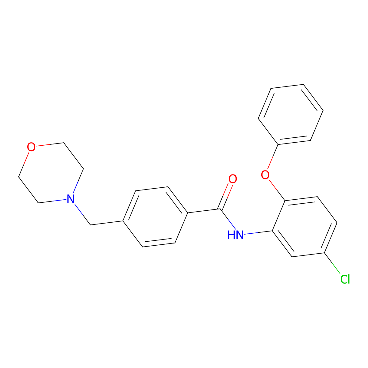 N-(5-chloro-2-phenoxyphenyl)-4-(morpholin-4-ylmethyl)benzamide molecular structure, CAS 708235-62-5