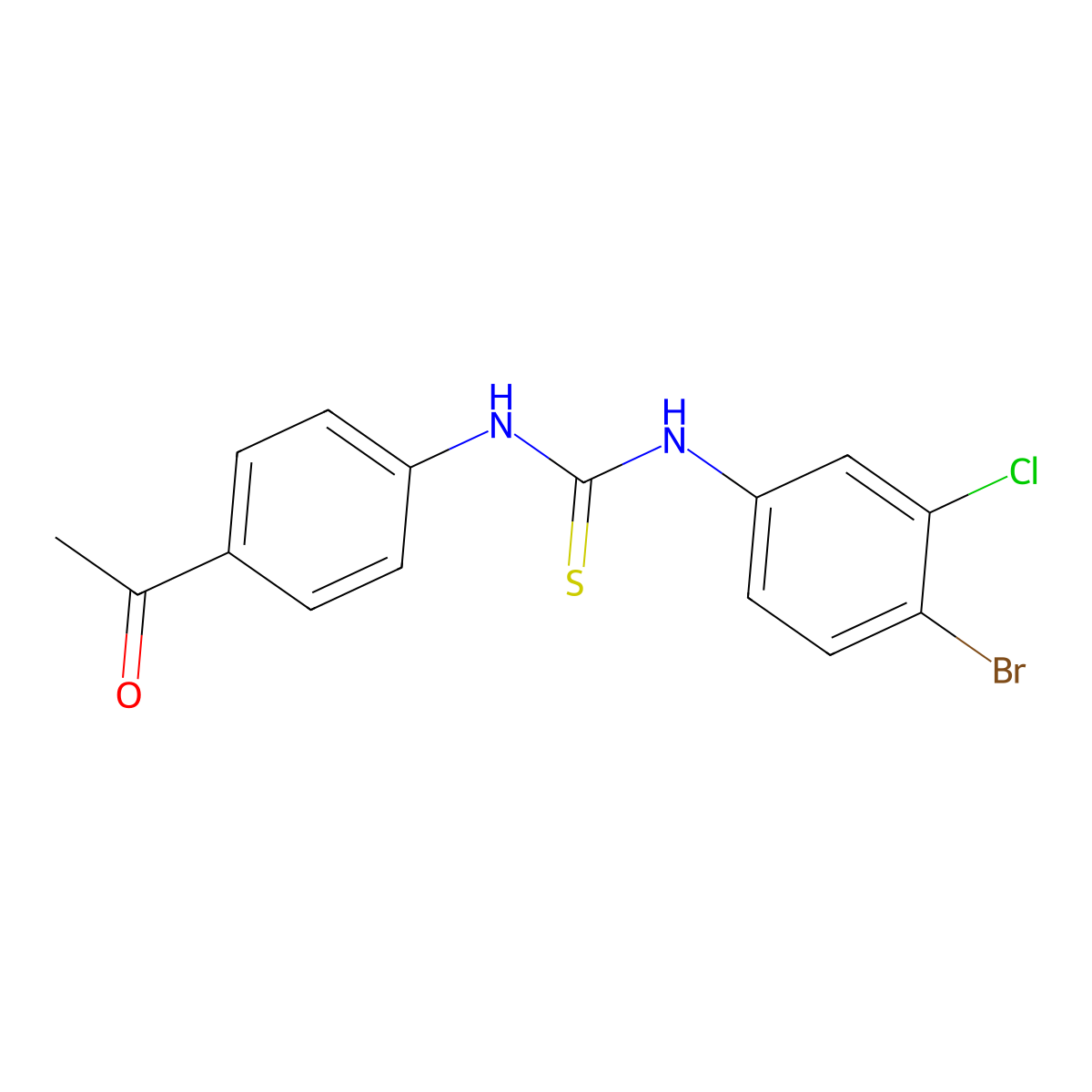 1-(4-Acetylphenyl)-3-(4-bromo-3-chlorophenyl)thiourea molecular structure, CAS 708235-66-9