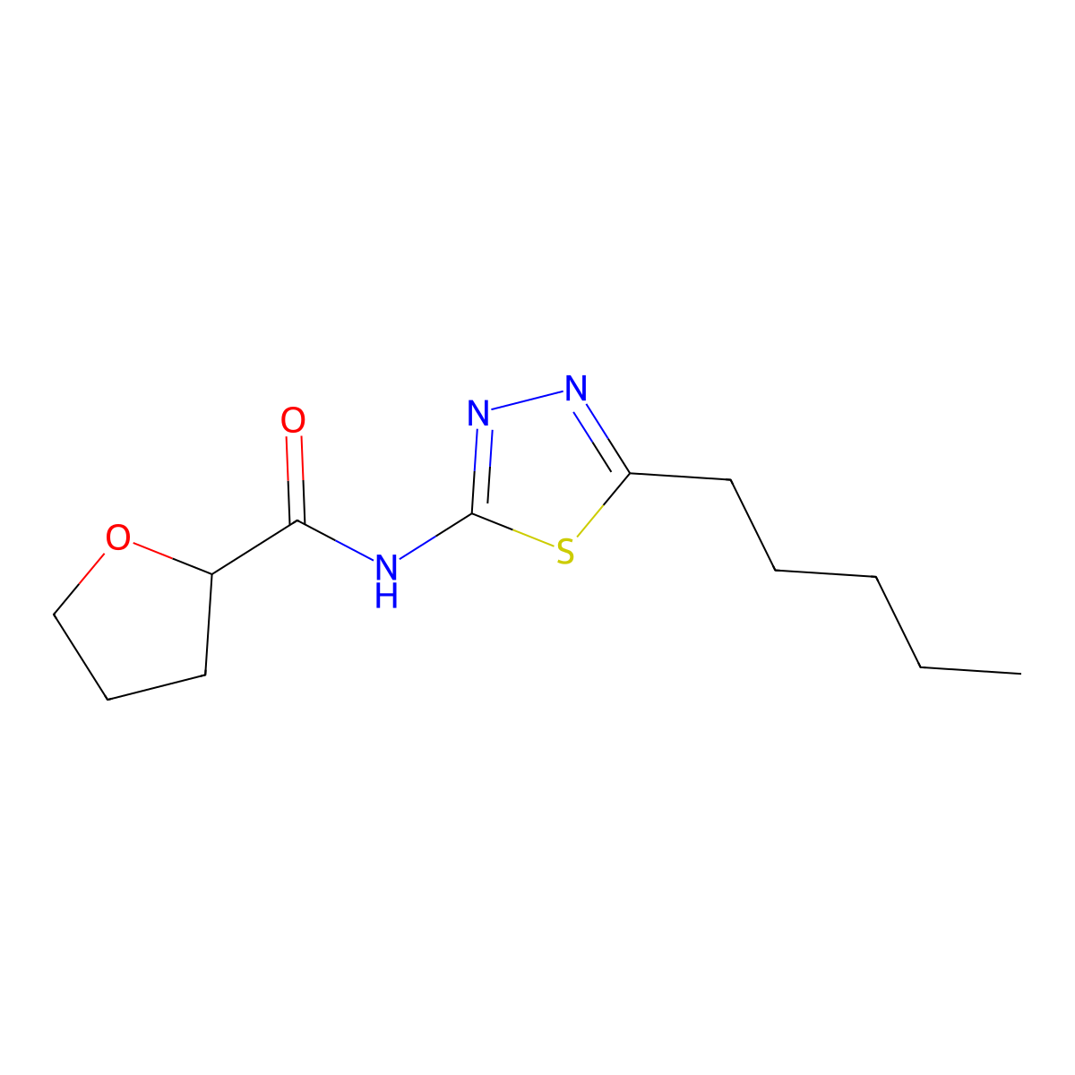 N-(5-pentyl-1,3,4-thiadiazol-2-yl)oxolane-2-carboxamide molecular structure, CAS 708235-81-8