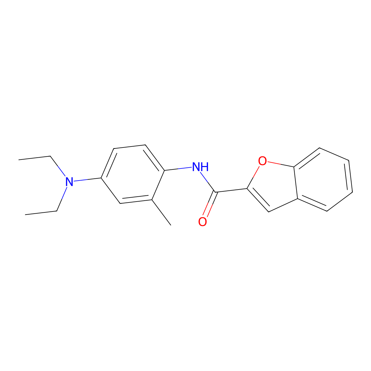 N-[4-(diethylamino)-2-methylphenyl]-1-benzofuran-2-carboxamide molecular structure, CAS 708236-08-2