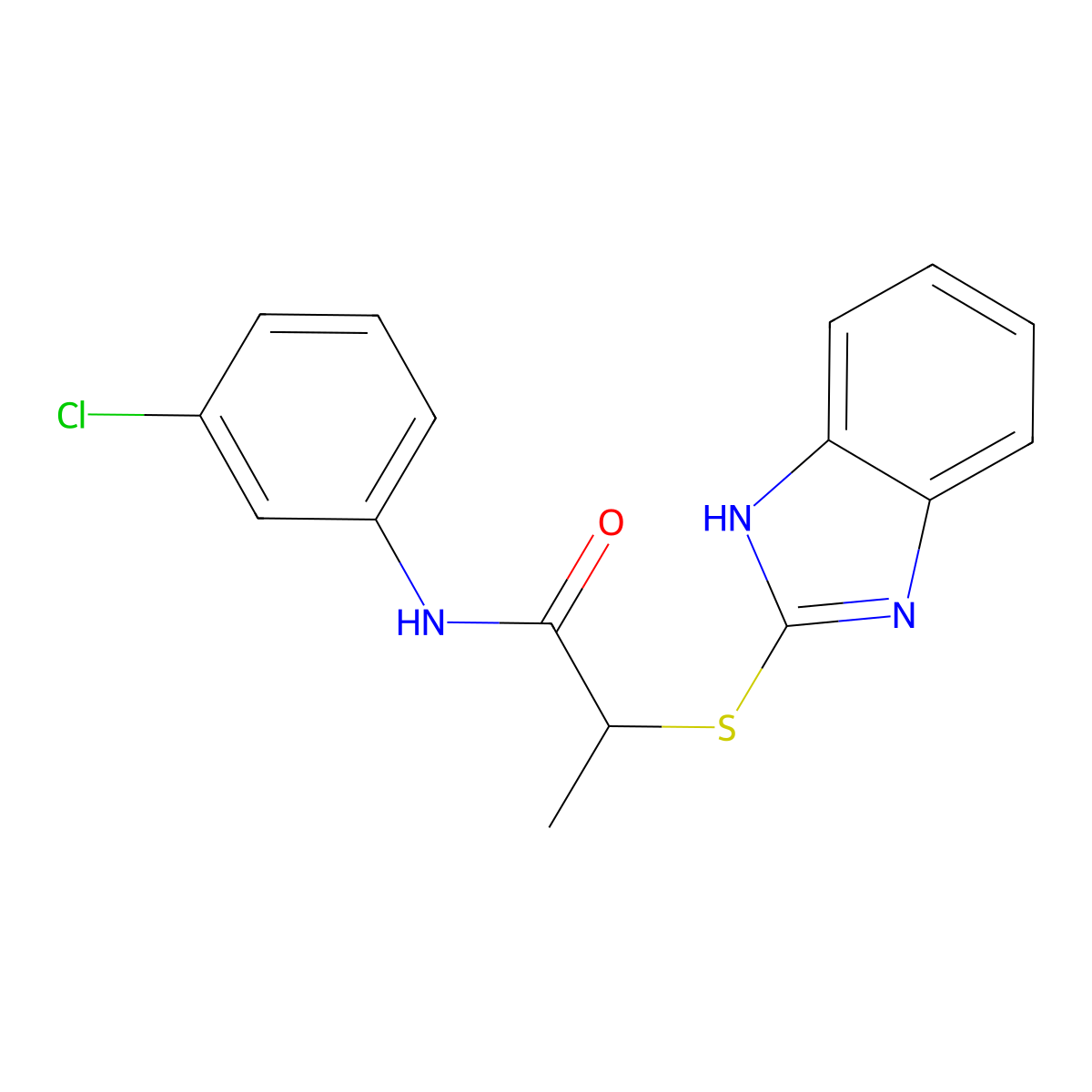 2-(1H-benzimidazol-2-ylsulfanyl)-N-(3-chlorophenyl)propanamide molecular structure, CAS 708236-19-5