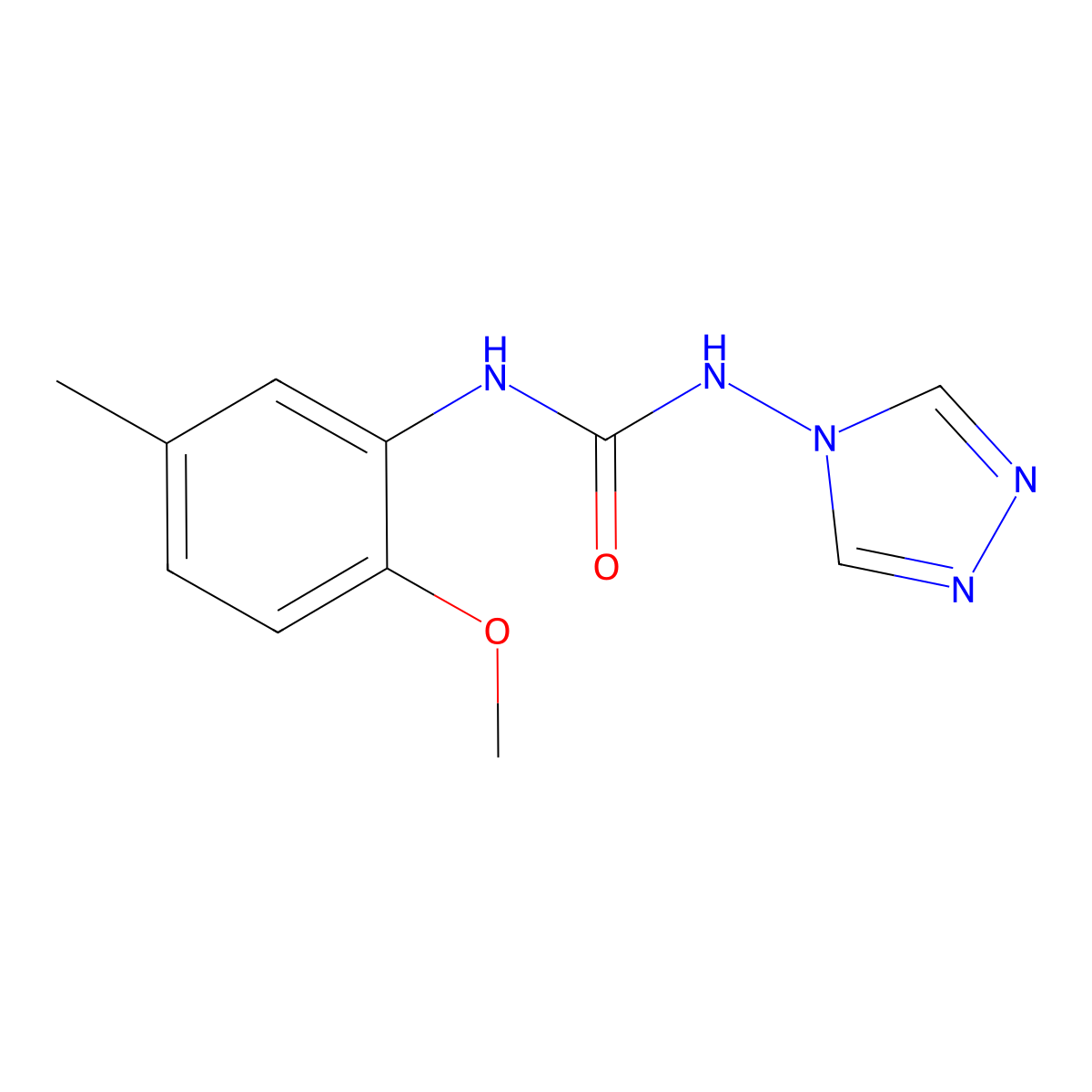 1-(2-methoxy-5-methylphenyl)-3-(4H-1,2,4-triazol-4-yl)urea molecular structure, CAS 708236-68-4